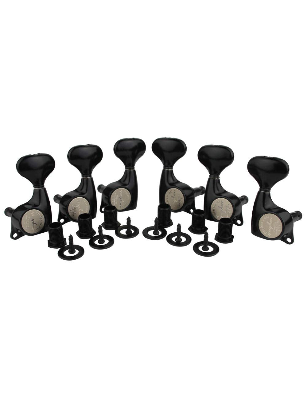 Guyker 6Pcs Guitar Machine Heads (3L + 3R) - 1:21 Sealed Tuning Key Pegs Tuners Set Replacement For St Tele Sg Style Electric Or